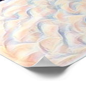 青タイルのテクスチャ絵画花 ポスター (角)