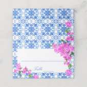 青タイルのブーガインビリアを飾った地中海風 プレイスカード