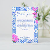 青タイルのブーガインビリア エレガント サンキューカード (スタンド正面)