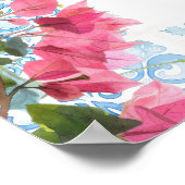 青タイルフローラ |ギリシャ結婚式 プログラム ポスター (角)