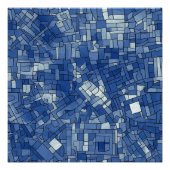 青タイル半光沢 ポスター (正面)