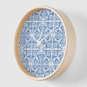 青タイル印刷壁時計 |時代を超越したエレガンス» 壁時計 (傾斜)