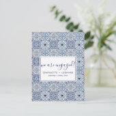 青タイル婚約はがき インビテーションポストカード (スタンド正面)