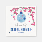 青タイル サントリーニ ギリシャ/スペイン風 ウェディング スタンダードカクテルナプキン (正面)