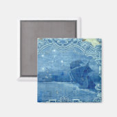 青タイル マグネット (正面/裏面)