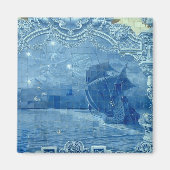 青タイル マグネット (正面)