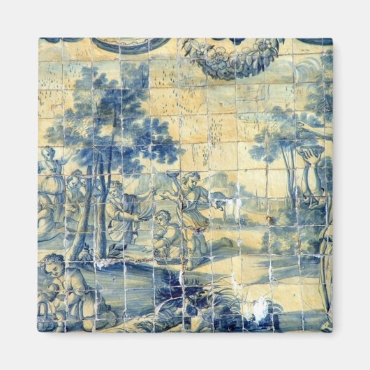 青タイル マグネット (正面)