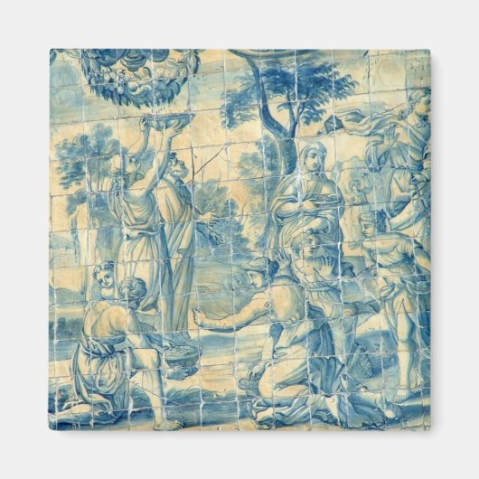 青タイル マグネット (正面)