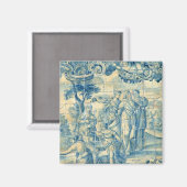 青タイル マグネット (正面/裏面)