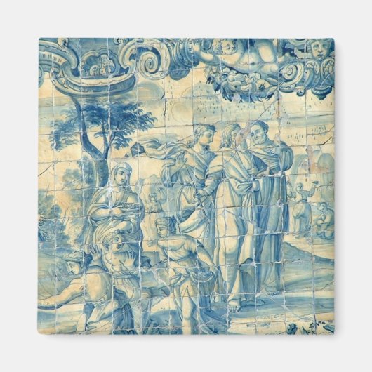 青タイル マグネット (正面)