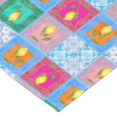 青タイル，モザイク，マジョリカ，レモン， テーブルクロス (アングル)