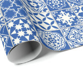 青タイル ラッピングペーパー (ロールコーナー)