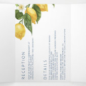 青タイル | 地中海の | レモンウェディング招待 三つ折りプログラム (内部中)