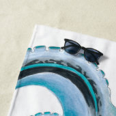 青タコのインク&マーカー ビーチタオル (インサイチュ)