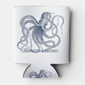 青タコイラストレーション(モノグラムカスタム付) 缶クーラー (正面)