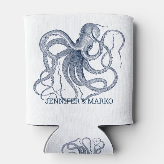 青タコイラストレーション(モノグラムカスタム付) 缶クーラー (裏面)