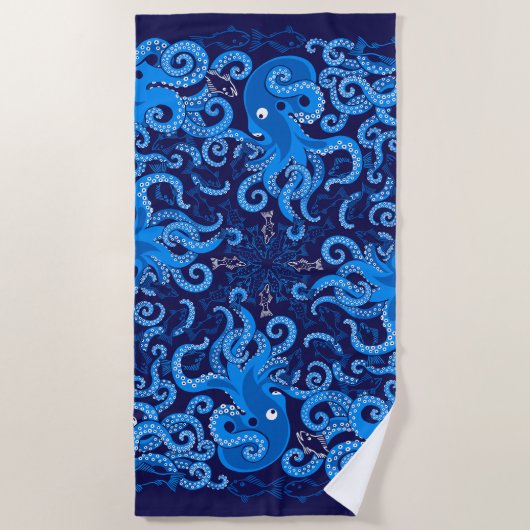 青タコ ビーチタオル (正面)