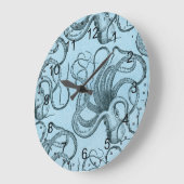 青タコ ラージ壁時計 (傾斜)