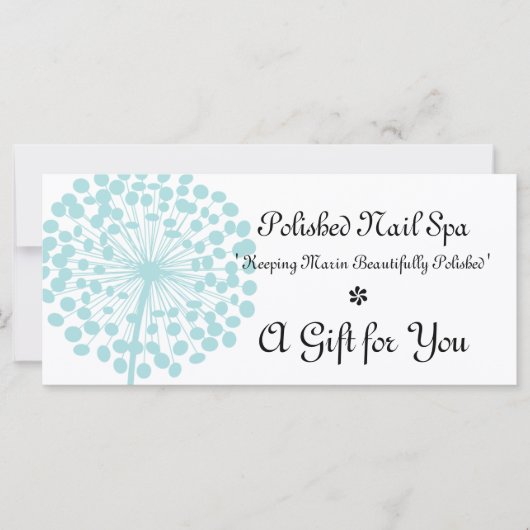 青タンポポ花ギフト券 (正面)