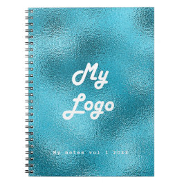 青ターコイズのビジネス ロゴ ノートブック