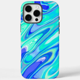 青ターコイズカラフル抽象芸術大理石テクスチャLi iPhone 16 Pro Maxケース