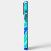 青ターコイズカラフル抽象芸術大理石テクスチャLi Case-Mate iPhoneケース (裏面 / 左)