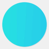 青ターコイズグラディエント空白のテンプレートステッカー ラウンドシール (正面)