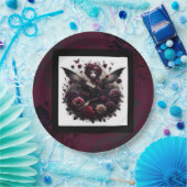 青ターコイズゴールドアゲートモダングラムエレガントウェディング ペーパープレート (パーティー)