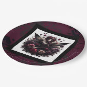 青ターコイズゴールドアゲートモダングラムエレガントウェディング ペーパープレート (アングル)