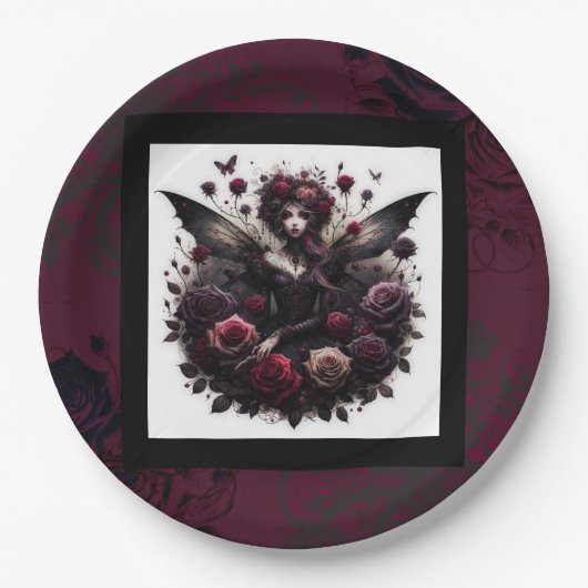 青ターコイズゴールドアゲートモダングラムエレガントウェディング ペーパープレート (正面)