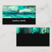 青ターコイズ絵を描線抽象芸術芸術的 名刺 (正面/裏面)