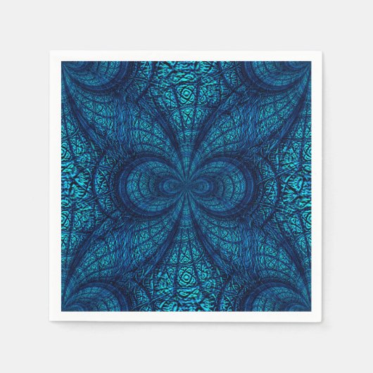 青ターコイズ装飾ナプキン スタンダードカクテルナプキン (正面)