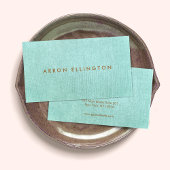 青ターコイズ ミニマル 名刺