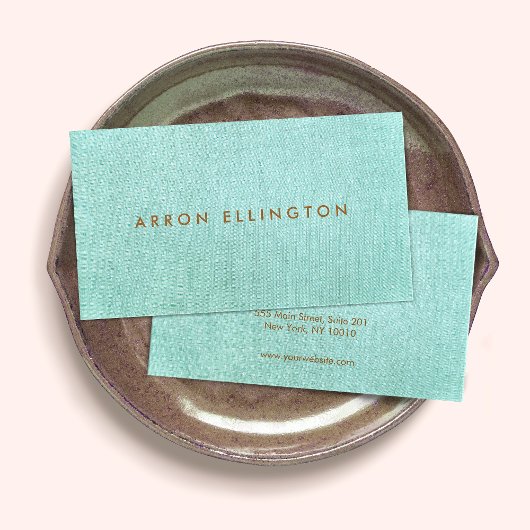 青ターコイズ ミニマル 名刺