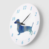 青ダシュント ラージ壁時計 (傾斜)