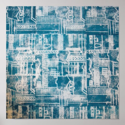 青ダービーパターン ポスター (正面)