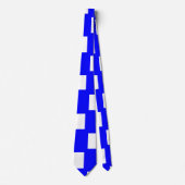 青チェス盤 ネクタイ (正面)