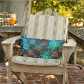 青チェス、緑がかったスクラッチ、赤い偽の汚れ アウトドアクッション (椅子)