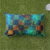 青チェス、緑がかったスクラッチ、赤い偽の汚れ アウトドアクッション (芝生)