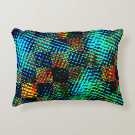 青チェス、緑がかったスクラッチ、赤い偽の汚れ アクセントクッション