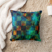 青チェス、緑がかったスクラッチ、赤い偽の汚れ クッション (ブランケット)