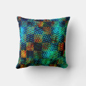 青チェス、緑がかったスクラッチ、赤い偽の汚れ クッション (裏面)