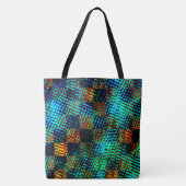 青チェス、緑がかったスクラッチ、赤い偽の汚れ トートバッグ (正面)