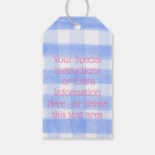 青チェックのギンガムの花　愛を込めて作りました ギフトタグ (裏面)