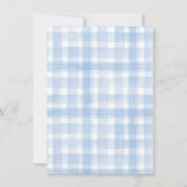 青チェックのハイドランジアの花 ありがとう サンキューカード (裏面)