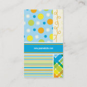 青チェックストライプのドットスクライブラスコンボ 名刺 (裏面)