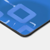 青ティントジオメトリック正方形デスクマット デスクマット (コーナー)