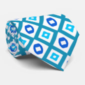 青ティール（緑がかった色）と白 ネクタイ (ロール)