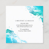 青ティール(緑がかった色)イルカ スクエア名刺 (裏面)