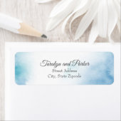 青ティール（緑がかった色）水彩抽象芸術枠ラベル ラベル (インサイチュ)